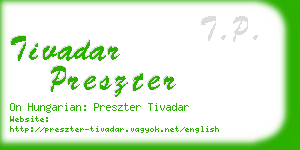 tivadar preszter business card